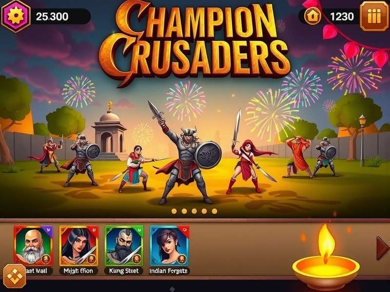 Champion Crusaders character selection with Indian mythological heroes
